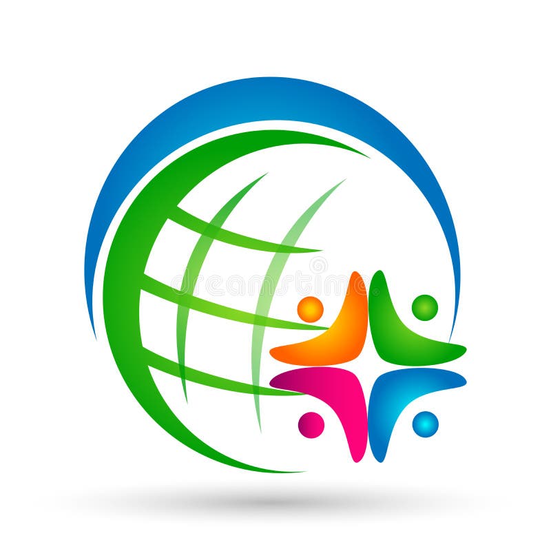 Vecteur social d'élément d'icône de logo de la communauté de bien-être de travail d'équipe des syndicats de personnes du monde de illustration libre de droits Vecteur social d'élément d'icône de logo de la communauté de bien-être de travail d'équipe des syndicats de personnes du monde de illustration libre de droits