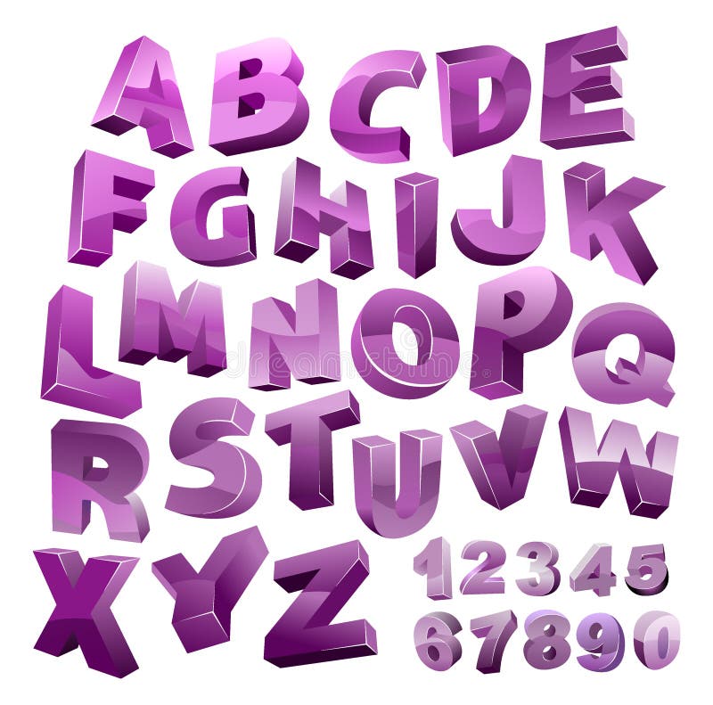 Vector 3D alphabet stock illustration. Illustration of isolated 18157368
