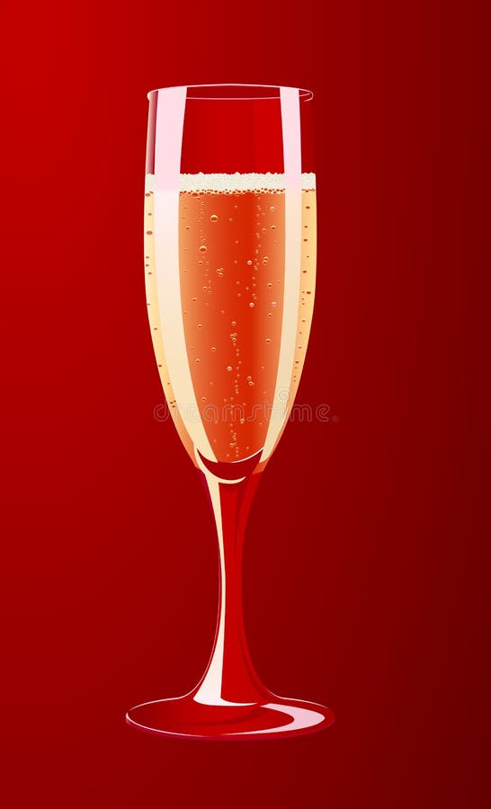 Vector Abbildung eines Champagnerglases stock abbildung