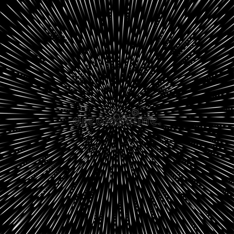 Vector abstract background with Open Space Star Warp or Hyperspace Travel. Big bang illustration.