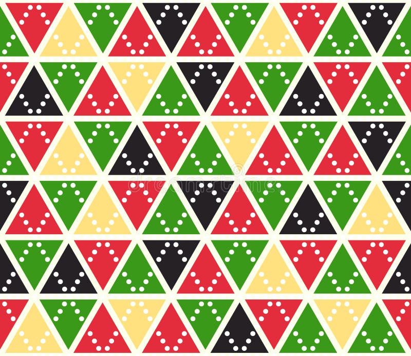 Vector abstract background, seamless pattern. Christmas colors triangles texture. Red green yellow geometric mosaic vector illustration Vector abstract background, seamless pattern. Christmas colors triangles texture. Red green yellow geometric mosaic vector illustration