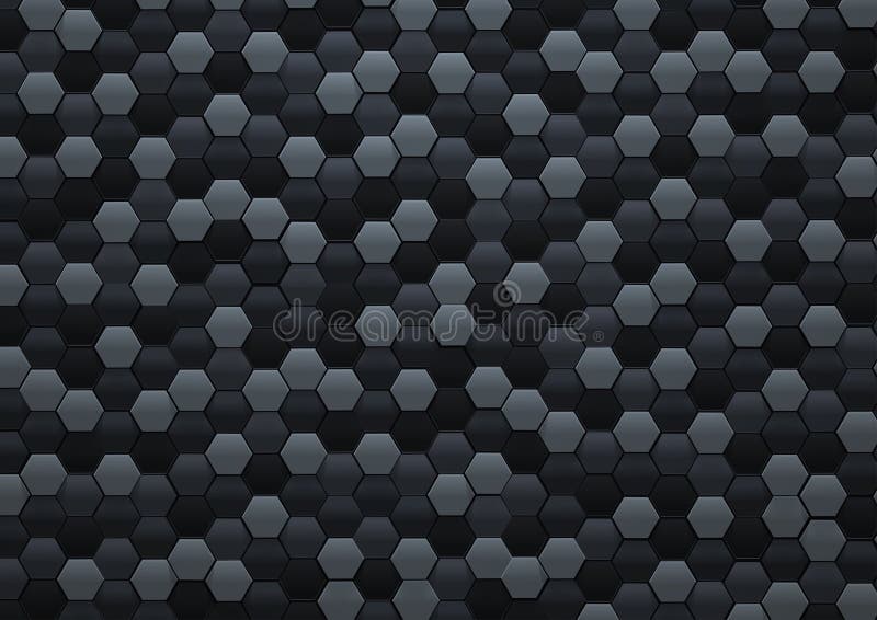 Vector Abstract black hexagonal background royalty free illustration