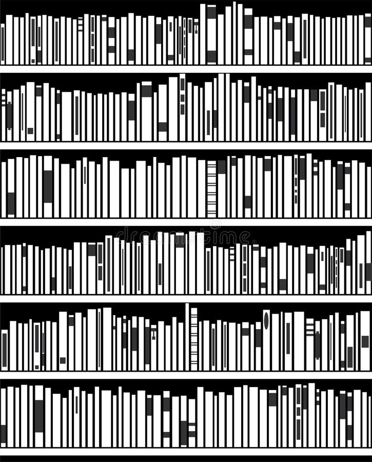 Vector Abstract Black And White Bookshelf Stock Vector