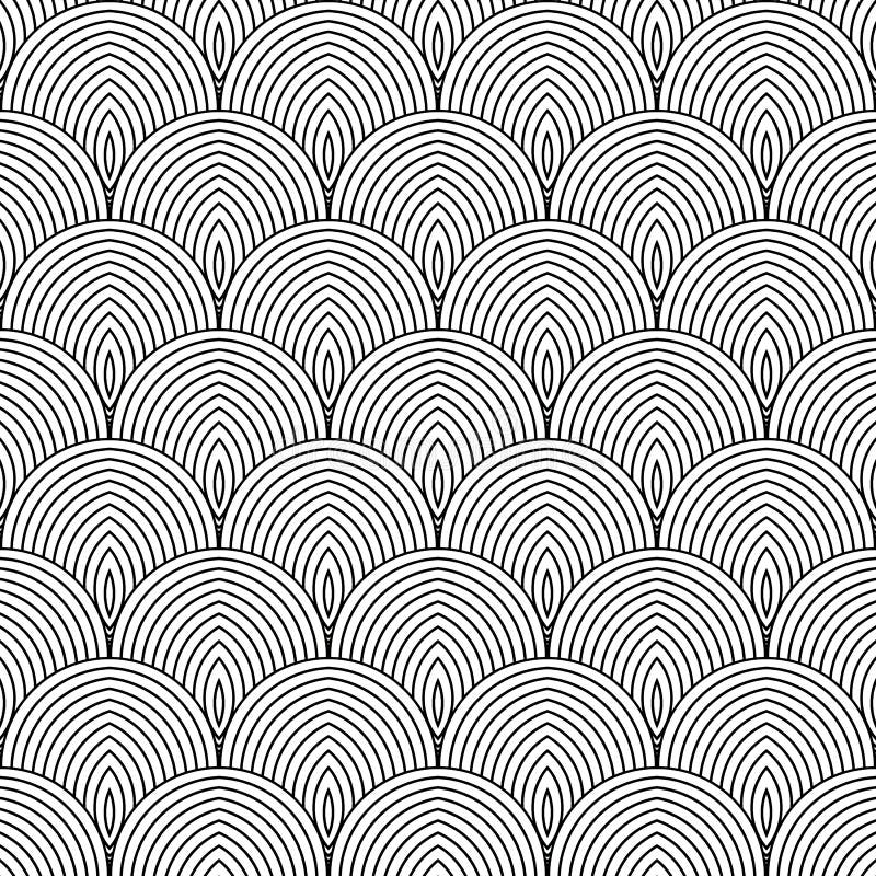Vector Abstract Black and White Linear Seamless Pattern royalty free illustration
