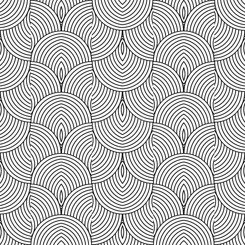 Vector Abstract Black and White Linear Seamless Pattern royalty free illustration