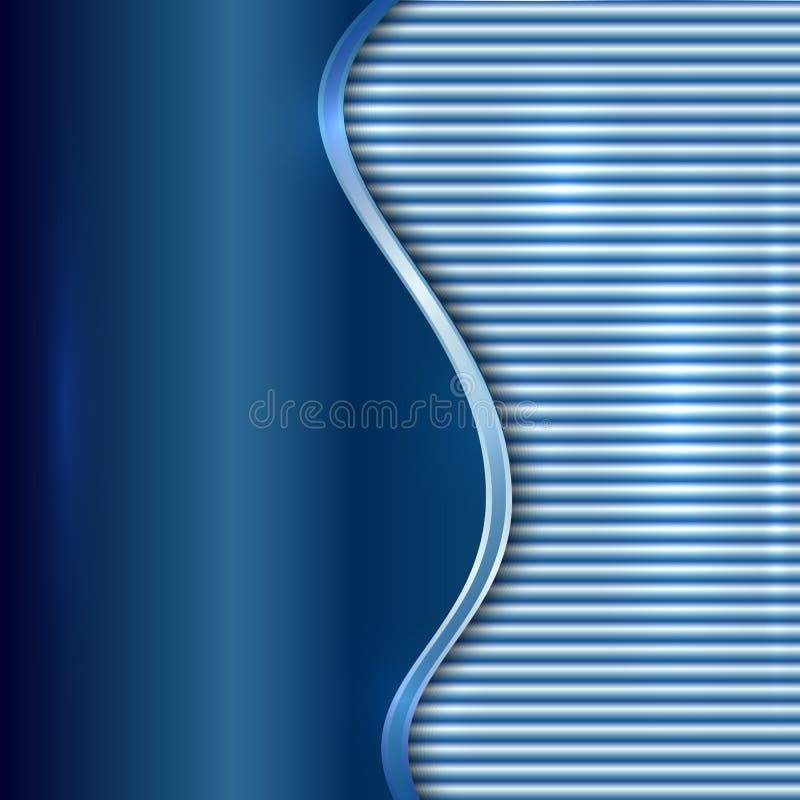 Vector abstract blue background with curve and stripes