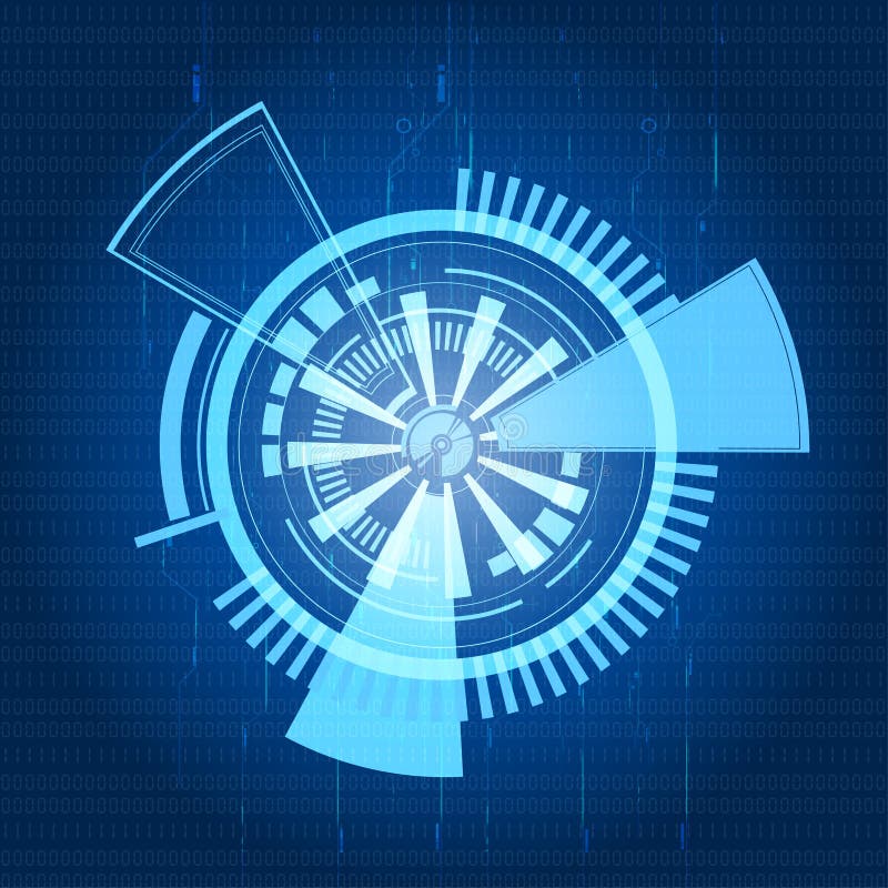 Vector abstract blue technology button royalty free illustration