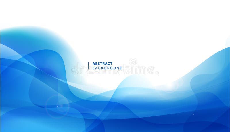 Vector abstract blue wavy background, water flow, transparent gradient royalty free illustration
