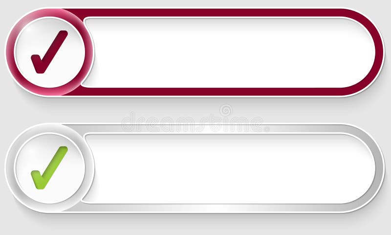 Vector abstract buttons with check box