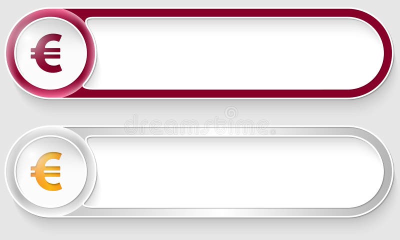 Vector abstract buttons with euro sign