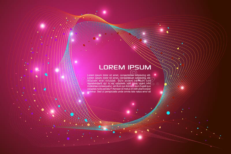 Vector abstract colorful background with particle and colorful wave on violet background stock photo Vector abstract colorful background with particle and colorful wave on violet background stock photo