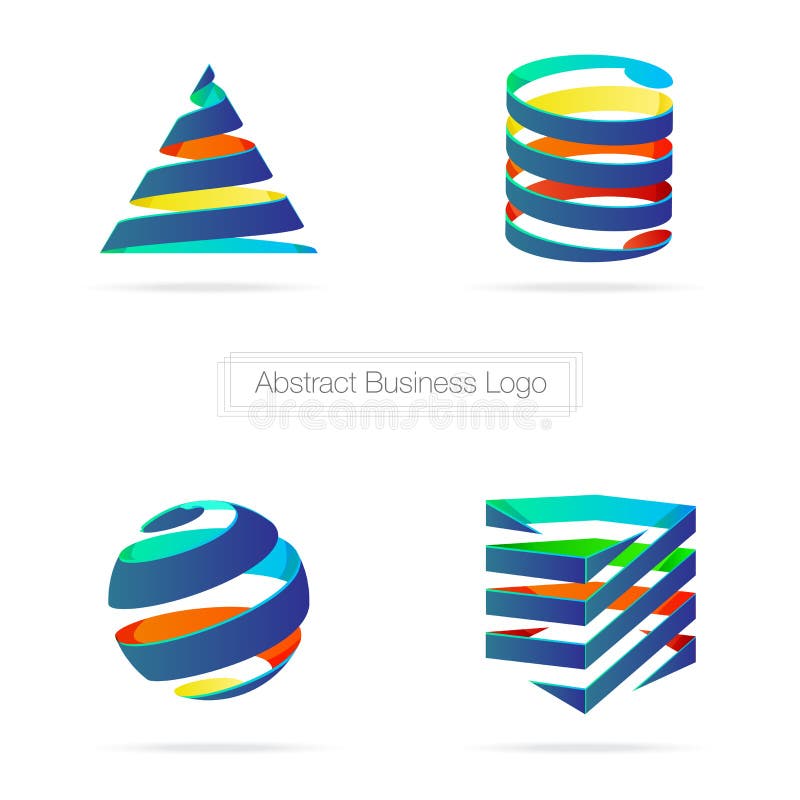 Vector : Abstract colorful business ribbon 3D logo,Technology co vector illustration