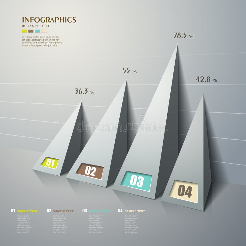 Vector abstract 3d Pyramid type infographics