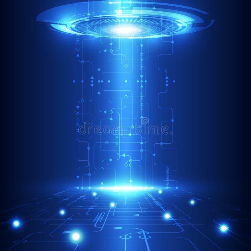 Vector abstract future technology, electric telecom background stock illustration