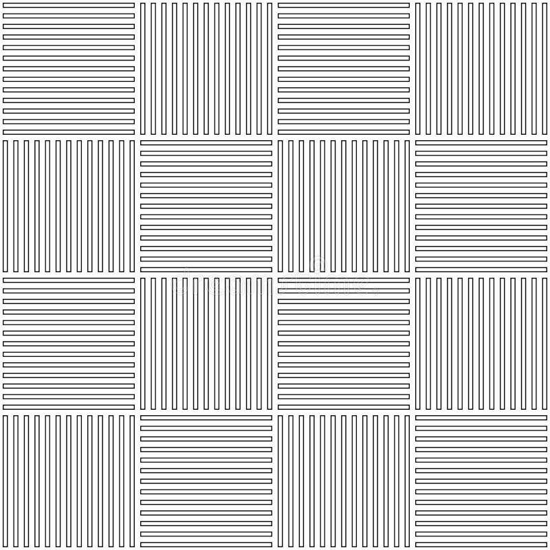 Vector abstract geometric seamless pattern. Weaving textile fabric with black and white crossed straight lines. Checked royalty free illustration