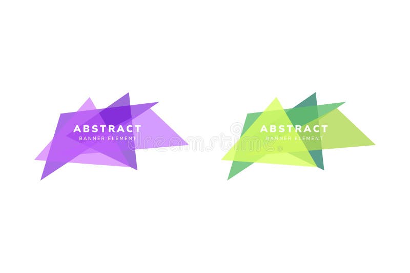 Vector of abstract geometric triangle element banner design template use multicolored purple and green. Example text in center object.