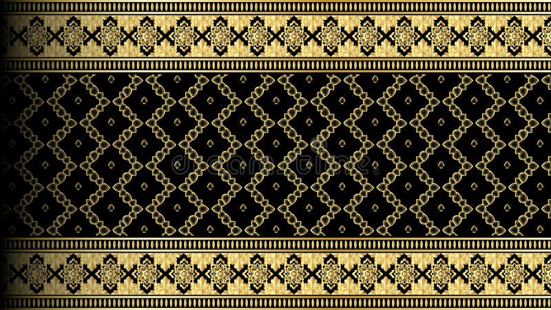 Vector abstract gold exotic Thai seamless pattern border background design