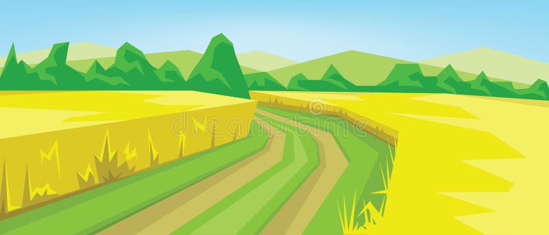 Vector Abstract Green Landscape Stock Vector - Illustration of flat