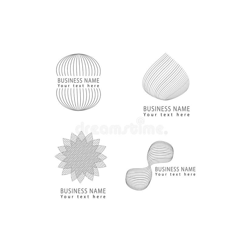 Vector abstract grid, round, flower, drop, circle shapes grid pattern logo icons set for corporate and business identity. vector illustration