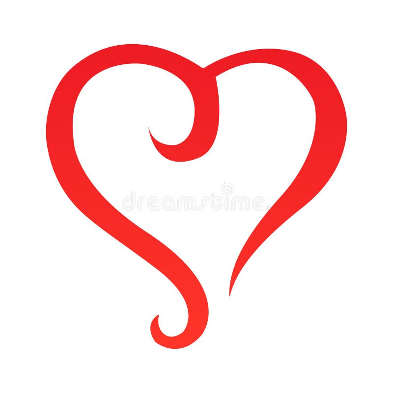 Abstract Heart Shape Outline Care Vector Illustration. Red Heart Icon in  Flat Style. Stock Vector - Illustration of border, cartoon: 139757024