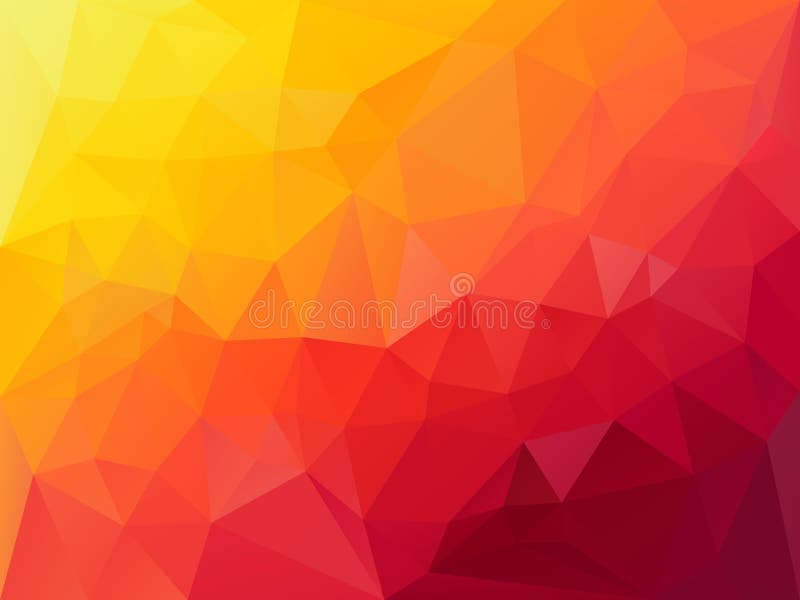 Vector polygon background with a triangle pattern in vibrant hoz red orange yellow color gradient vector illustration