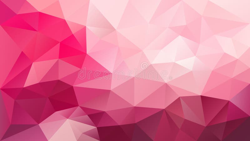 Vector irregular polygonal background - triangle low poly pattern - vibrant hot pink magenta color