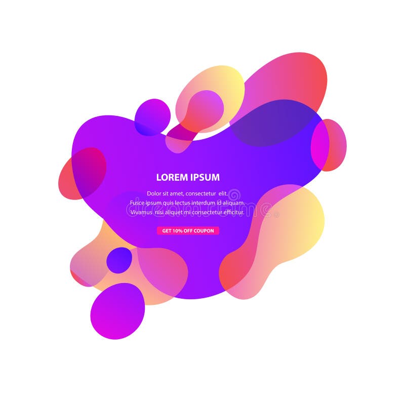 Vector Abstract Liquid effect free shapes in gradient iridescent colors with plastic lines and forms. Text space royalty free illustration Vector Abstract Liquid effect free shapes in gradient iridescent colors with plastic lines and forms. Text space royalty free illustration