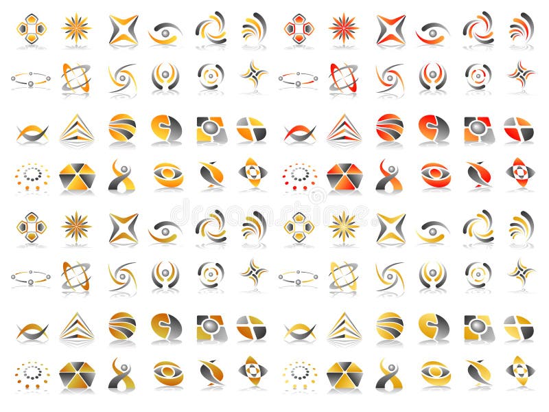 Vector Abstract Logo Icon Design Set stock illustration