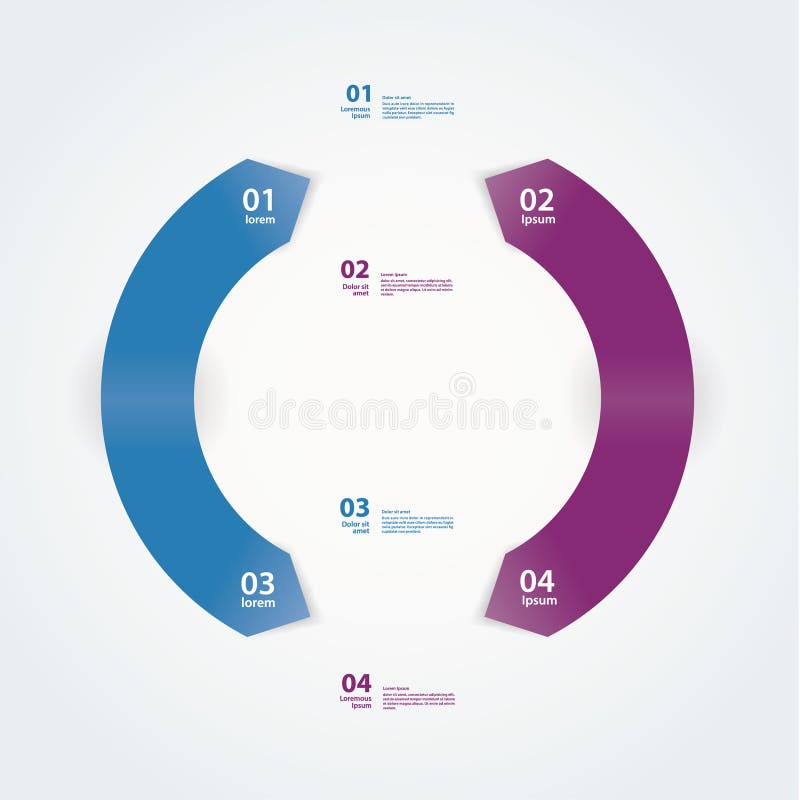 Vector abstract sjabloon. Twee cyclische pijlen in moderne kleuren. Schoon vierkant sjabloon royalty-vrije illustratie