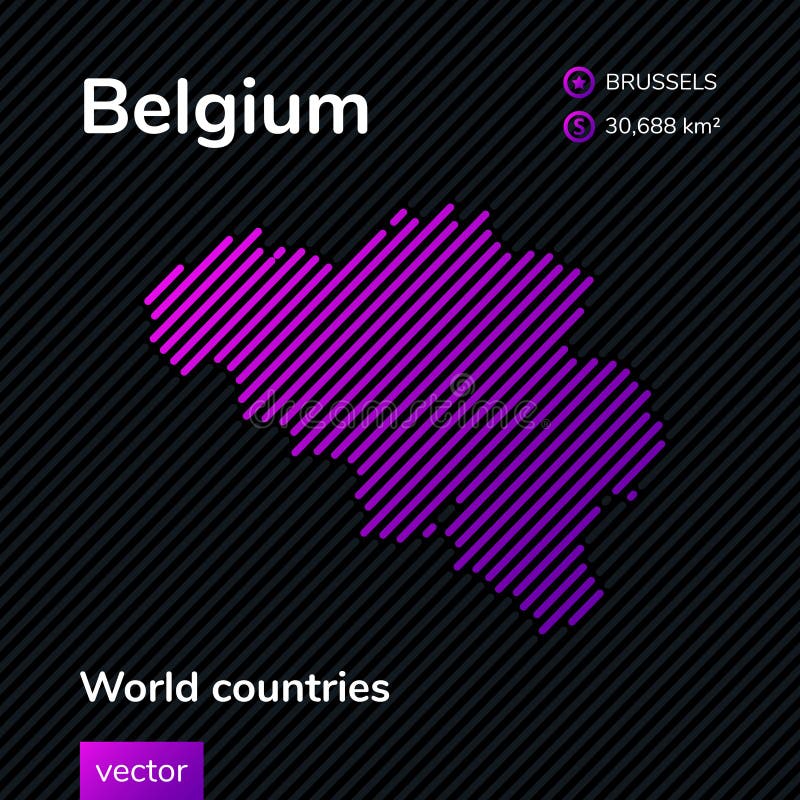Vector abstract map of Belgium with violet striped texture royalty free illustration Vector abstract map of Belgium with violet striped texture royalty free illustration