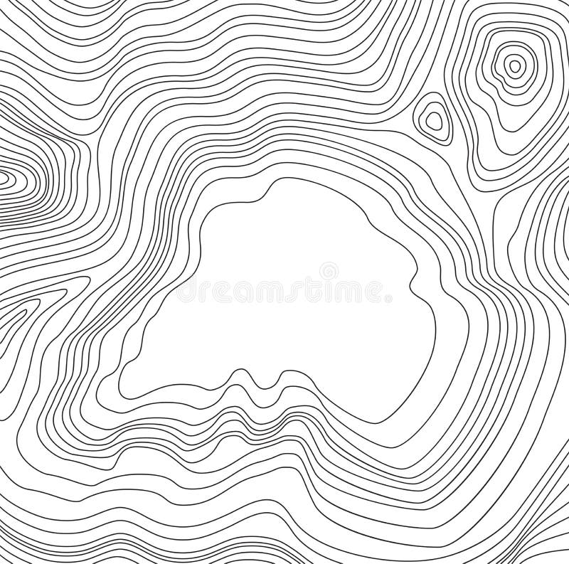 Vector abstract map pattern with wavy lines