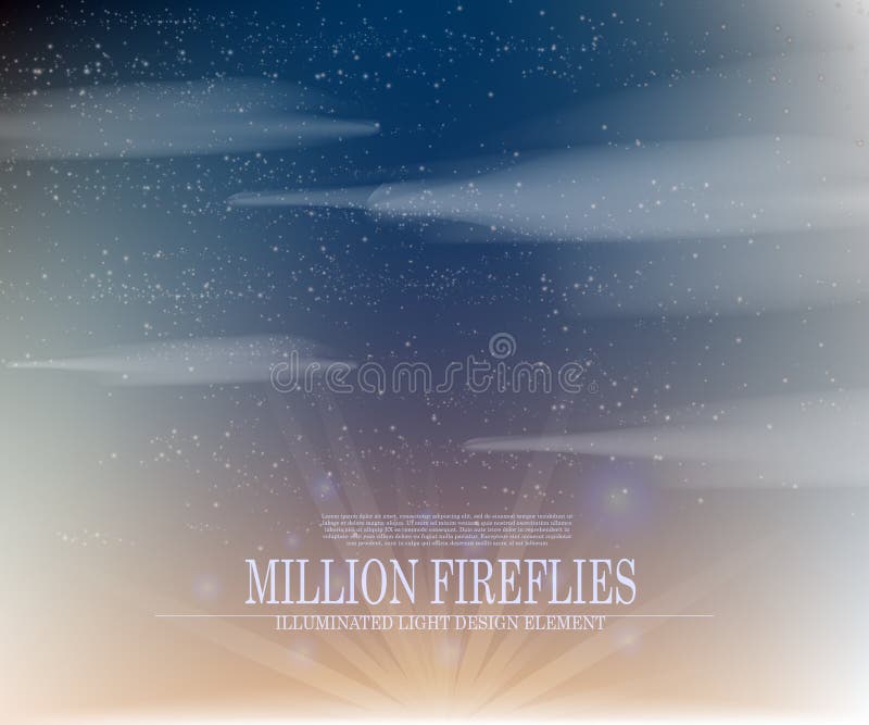 Vector abstract million fireflies on the sky background design vector illustration