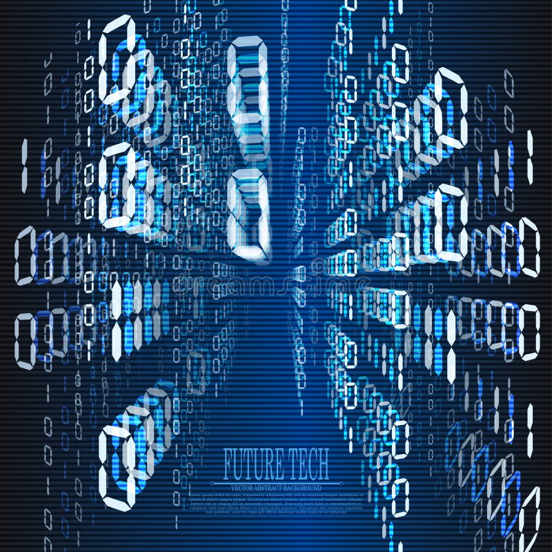 Vector abstract number matrix cyberspace background royalty free illustration