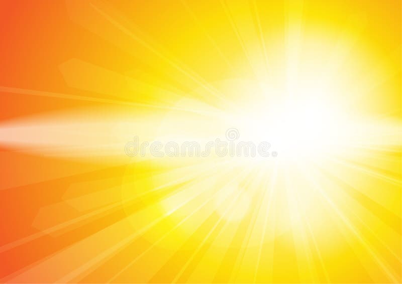 Vector Abstract Orange and Yellow Sunshine with Len Flare Background