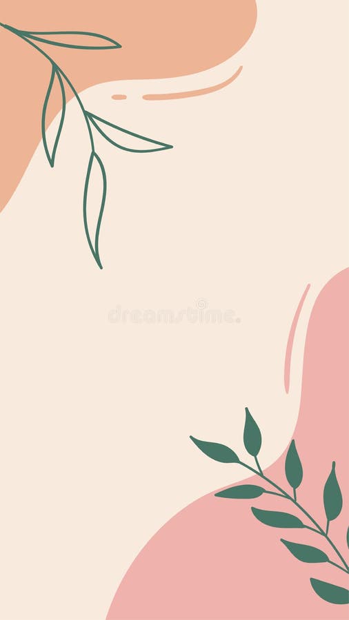 Vector Abstract Organic Floral Template for Social Media Stories. Trendy  Hand Drawn Minimal Pastel Color Background Stock Vector - Illustration of  layout, design: 195234667