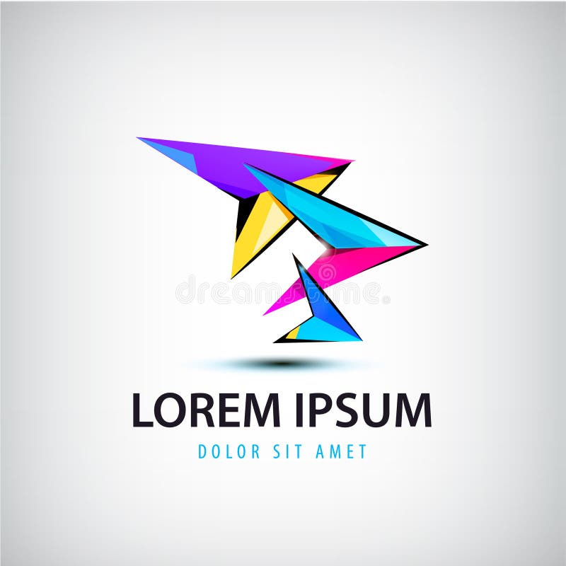 Vector abstracte pijlen icoon, logo stock illustratie