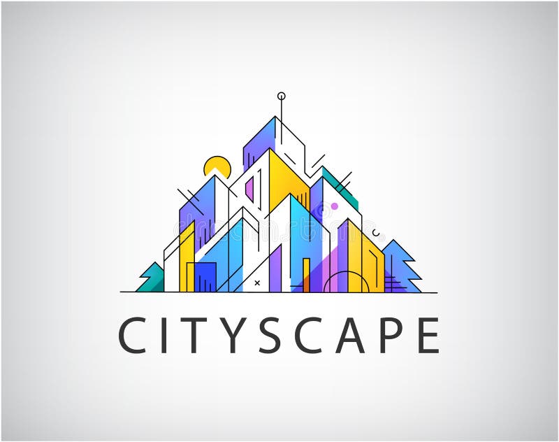 Vector Abstract Real Estate Logo, Illustration, Design for Business