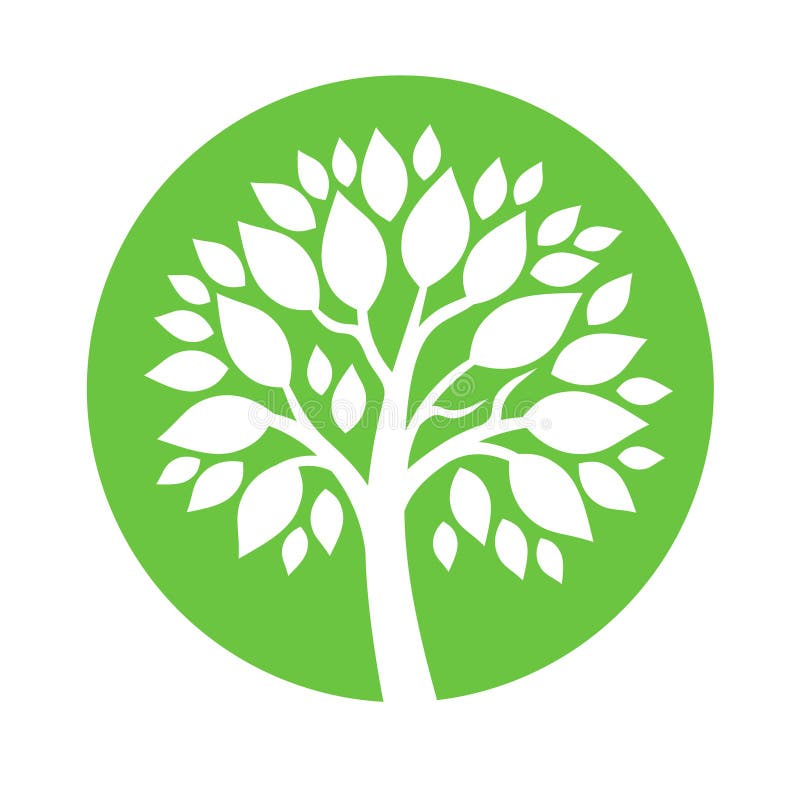 Vector abstract round embema - symbolic tree royalty free illustration