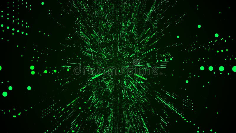 Vector abstract sci-fi tunnel. Digital database cyberspace. Decoding algorithms hacked software in funnel. Wormhole with cyber royalty free illustration