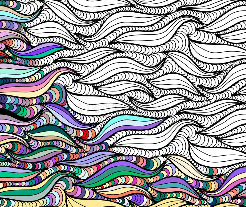 Vector abstract seamless fantasy pattern hand drawn ornaments royalty free illustration