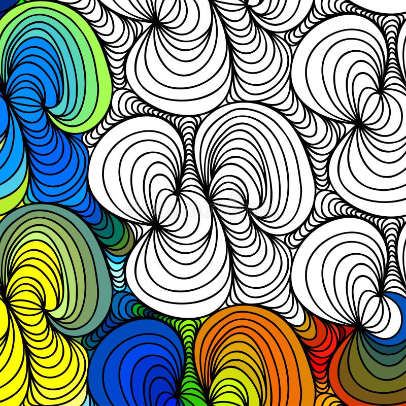 Vector abstract seamless fantasy pattern hand drawn ornaments stock illustration