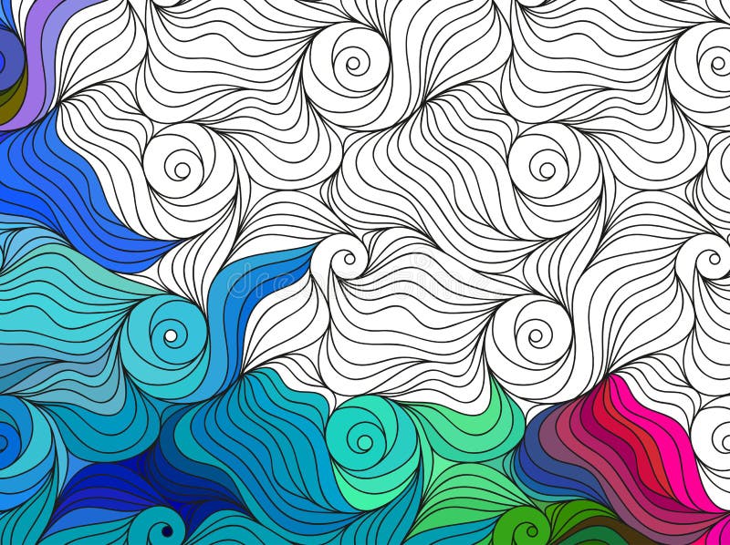 Vector abstract seamless fantasy pattern hand drawn ornaments royalty free illustration