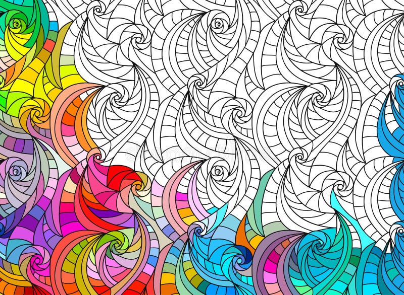 Vector abstract seamless fantasy pattern hand drawn ornaments royalty free illustration