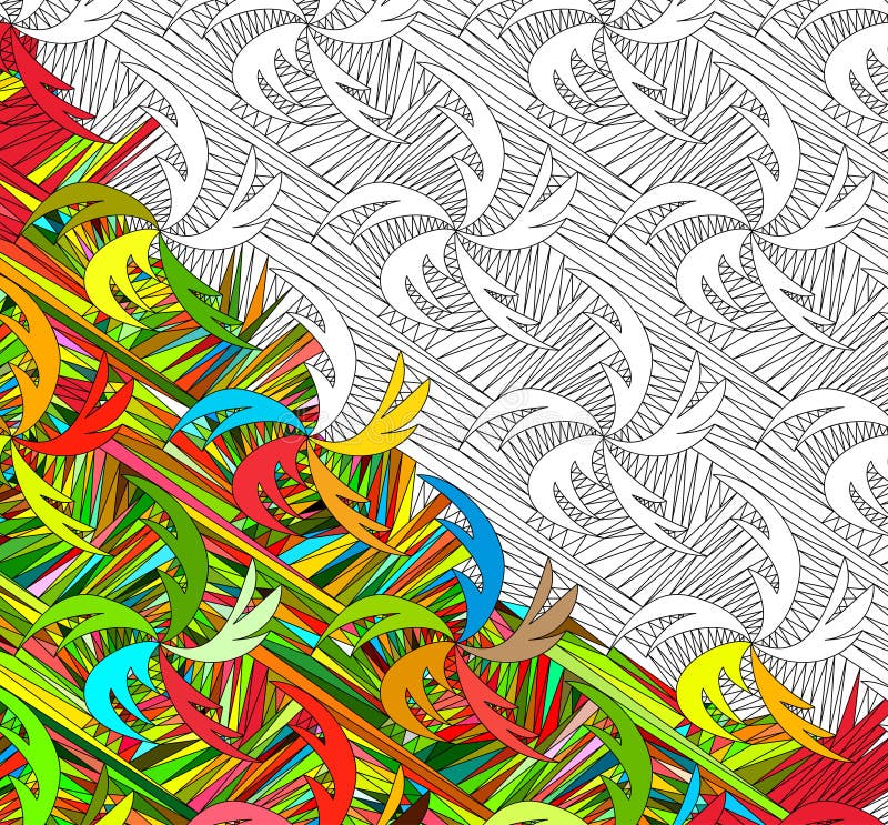 Vector abstract seamless fantasy pattern hand drawn ornaments stock illustration