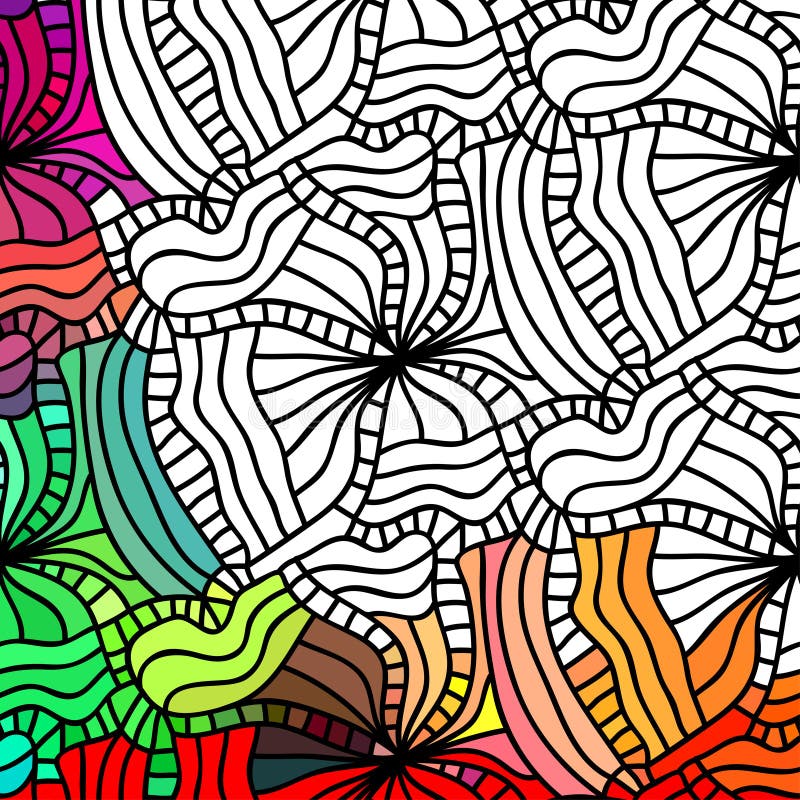 Vector abstract seamless fantasy pattern hand drawn ornaments stock illustration