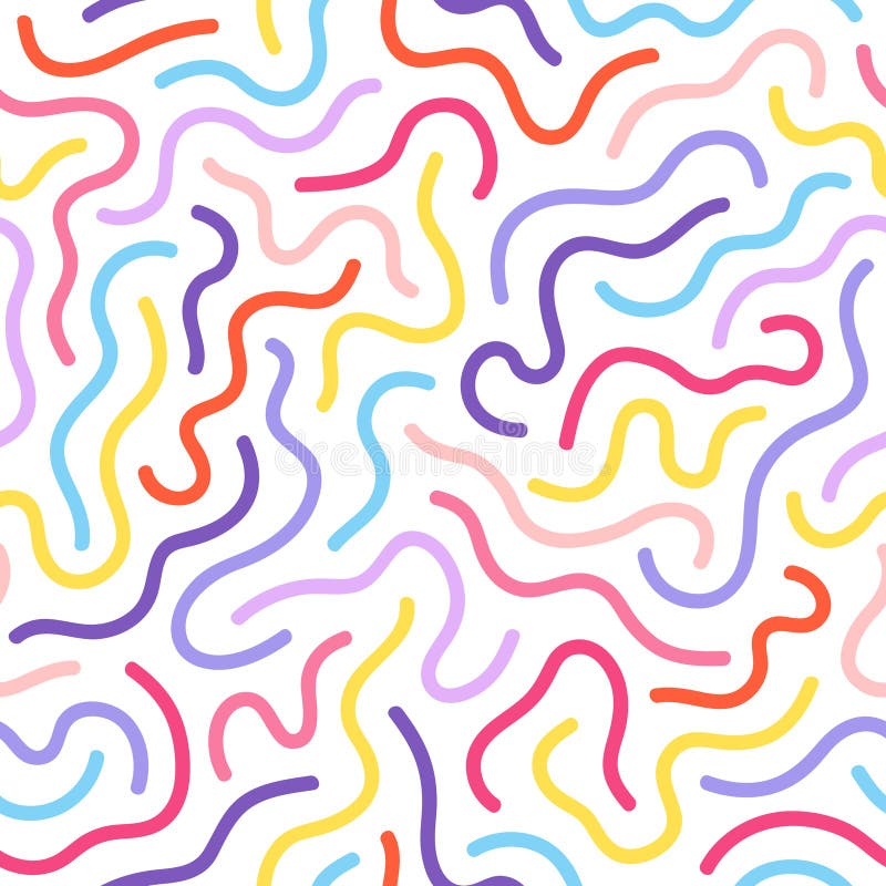 Vector abstract seamless pattern with colorful curved lines. Vector abstract seamless pattern vectors