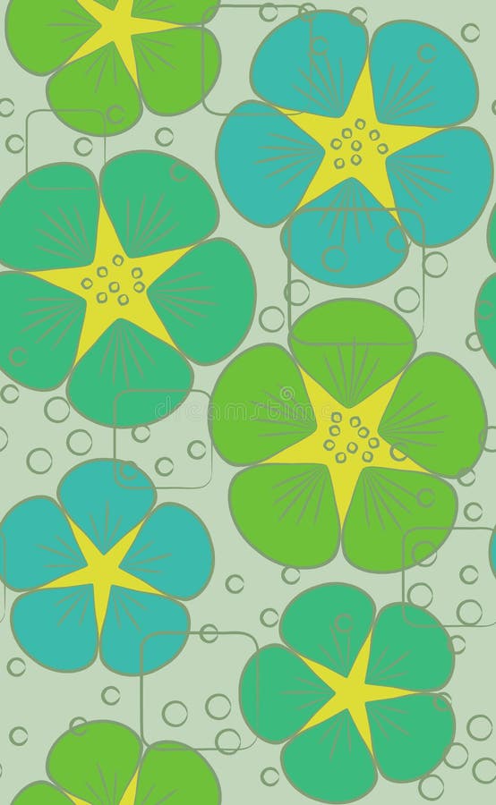 Vector abstract summer flowers seamless pattern vector illustration