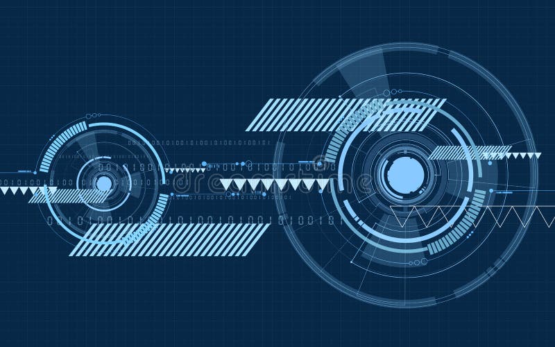 Vector abstract technological display on grid background royalty free illustration