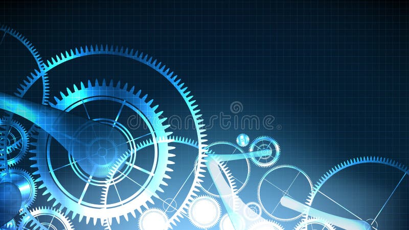 Vector abstract technological gear fragment background stock illustration