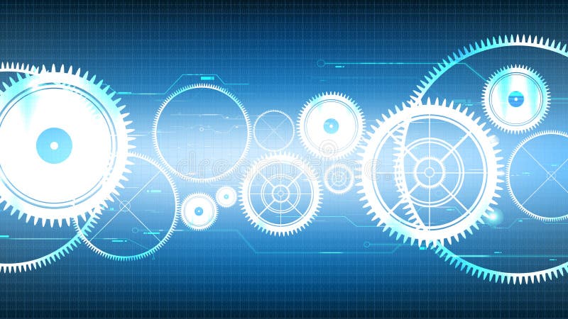 Vector abstract technological gear light effect background royalty free illustration